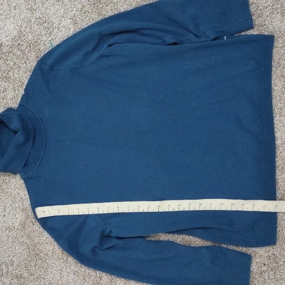 USED TALBOTS TURTLENECK XL PETITE BUTTON ON SLEEVES BLUE - Picture 9 of 12